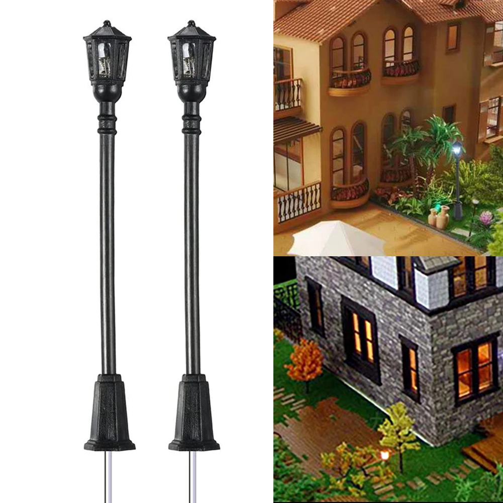 

Miniature Street Lights Chic Hexagonal Street Lamp Simulation Landscape Decoration for Dollhouse Mini Scene Models 20PCS