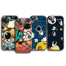 Astronaut Cute Cartoon For iPhone 13 12 11 Pro 13 12 Mini X XR XS MAX 5s 6 7 8 Plus Phone Case Liqui