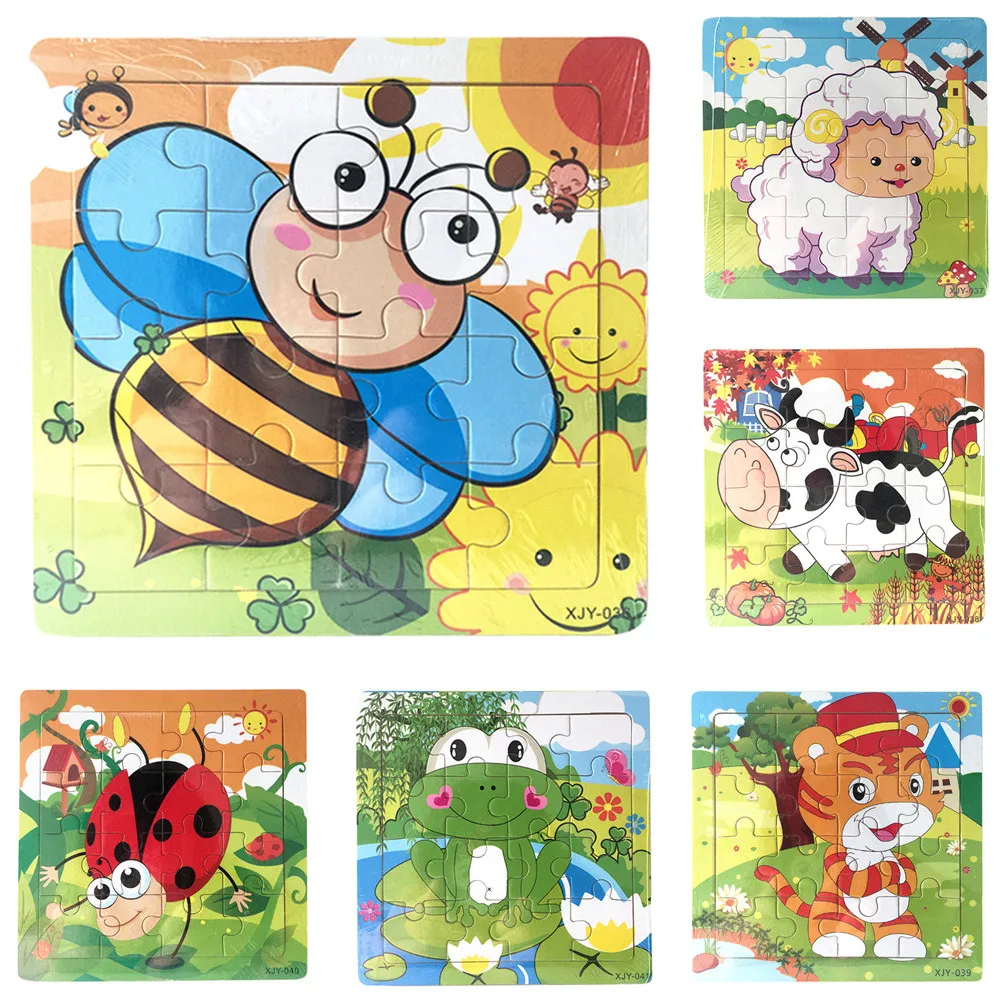 Деревянный обучающий и Развивающий пазл для детей Детские обучающие игрушки 9