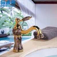 bathroom marble full copper gold tap with cold and hot water washs face basin bibcock Vintage Antique European style