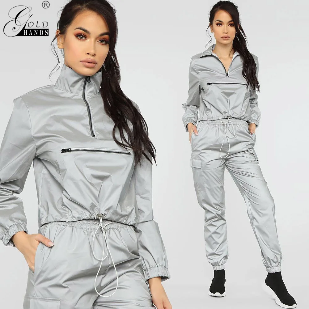 Золотая Светоотражающая куртка для женщин с эластичным поясом на ремне короткая