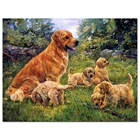 Алмазная 5D Вышивка сделай сам, животное золотистого ретривера, алмазная живопись, квадратная, круглая Вышивка крестиком, наборы для вышивки крестиком, мозаика