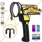 Камера-эндоскоп с поворотом на 360 градусов, гибкий, 8 мм, для проверки дренажных труб двигателя автомобиля, рулевой Бороскоп с экраном для Android OTG