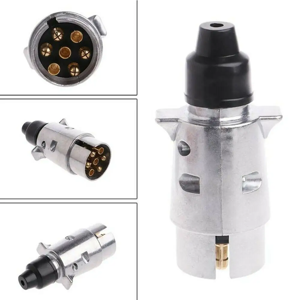 

New Durable 7 Pin Aluminium Alloy Plug Trailer Truck Towing Electrics 12v Connector Eu Plug Trailer Plug Trailer Plug Socket