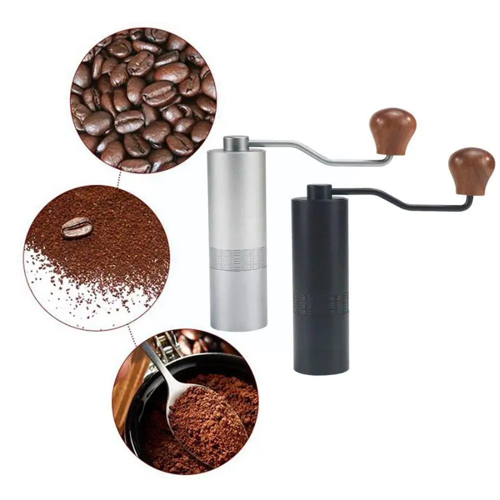 

Chestnut Quality Aluminum Manual Coffee Grinder Steel Mini Portable Coffee Grinder Kitchen Grinding Milling Tools Burr R2O0