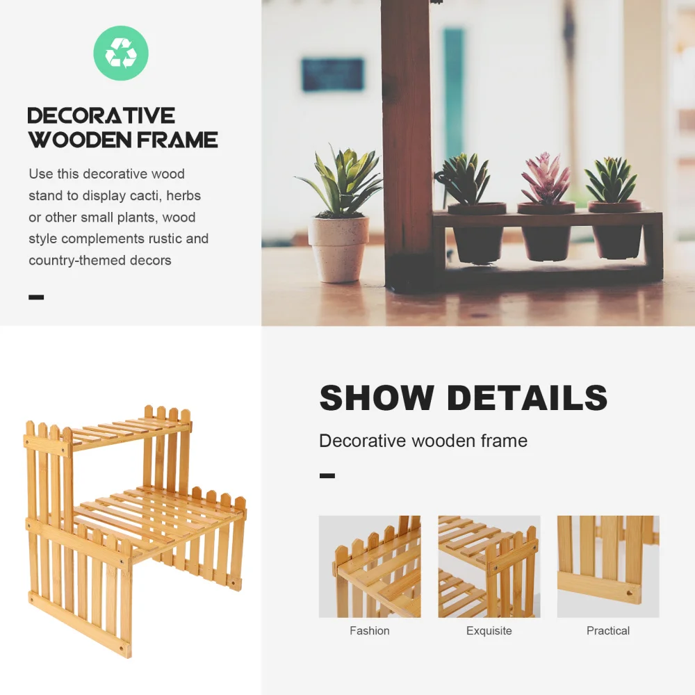 

1pc Flowerpot Stand Wooden Garden Rack Gardening Shelf Planter Stand Holder