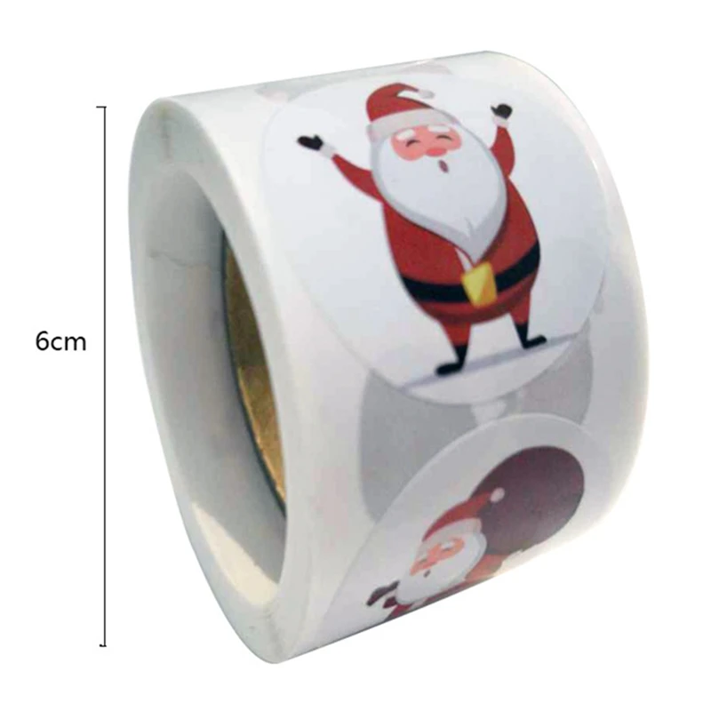 

200pcs/roll Christmas Sticker 6 Designs Pattern Cartoon Sticker for Kids Toys Christmas Gift Waterproof Adhesive Labels