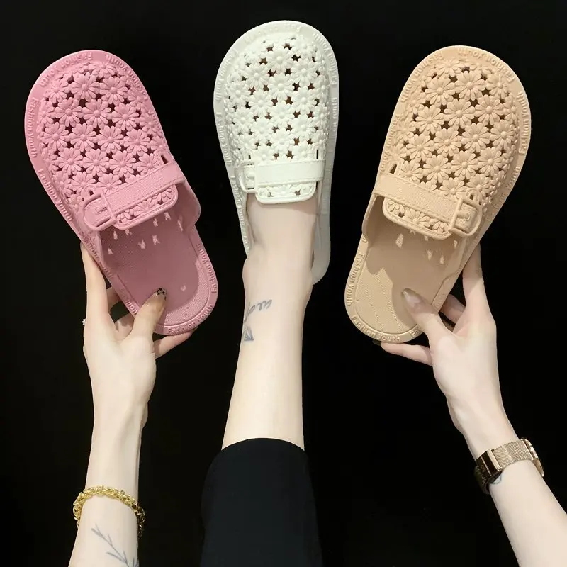 

New Women's Shoes In The Summer of 2021 Luxury Sandals Korean Style One Word Sandals PVC Slip-On Women Sandals