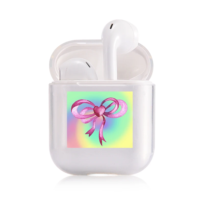 Хроматический модный наушник чехол для Apple Airpods чехол простой милый любовь сердце Bluetooth поп AirPods чехол прозрачный жесткий чехол