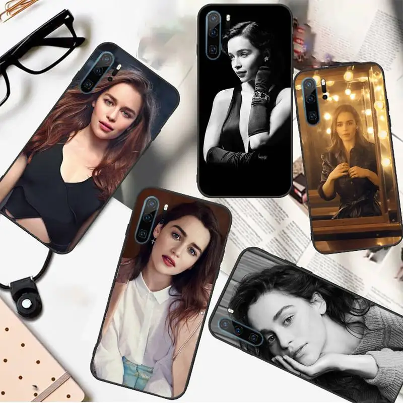 

emilia clarke British actress Phone Case For Huawei honor Mate P 10 20 30 40 i 9 8 pro x Lite smart 2019 nova 5t