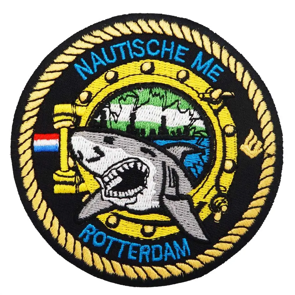 Nautische мне Внешние малые острова США Акула патч утюгом на подложке в стиле панк