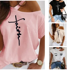 Размера плюс: S-5XL Женская модная футболка с открытыми плечами, женские свободные летние белые повседневные топы с коротким рукавом для молодых девушек