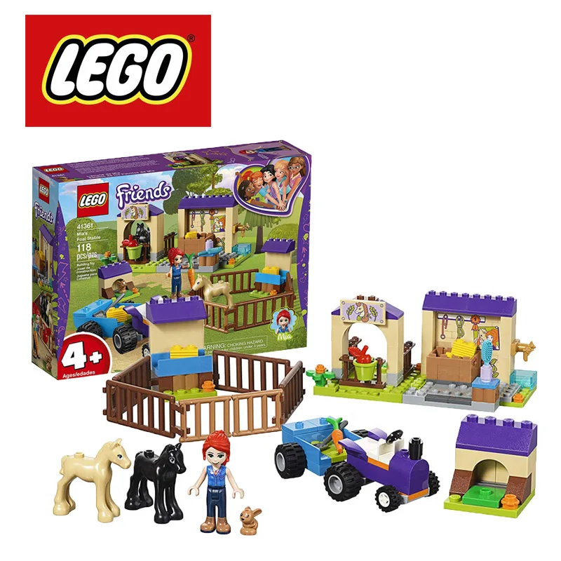 Оригинальные LEGO Friends Миа Foal Stable girl 41361 Строительный набор (118 шт.) Ninjago Duplo