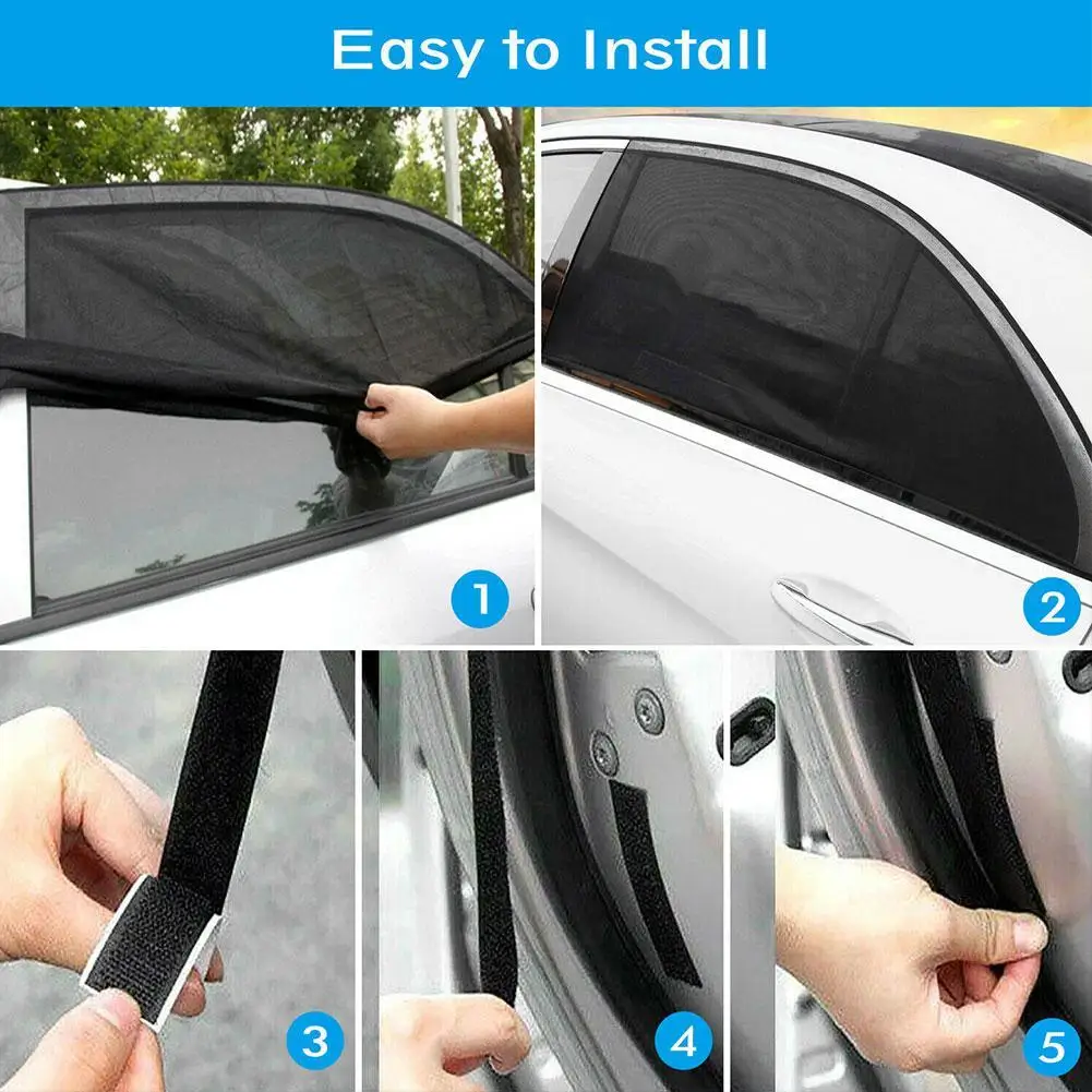 

Car Side Window Sunshade Black Yarn Car Styling Accessories Cover Heat Protection Insulation Mosquito Sunscreen Screen Curt Y4X5