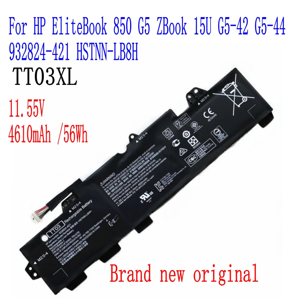 

Совершенно новый аккумулятор 56WH TT03XL для ноутбука HP EliteBook 850 G5 ZBook 15U G5-42 G5-44 932824-421 HSTNN-LB8H 932824-2C1Laptop