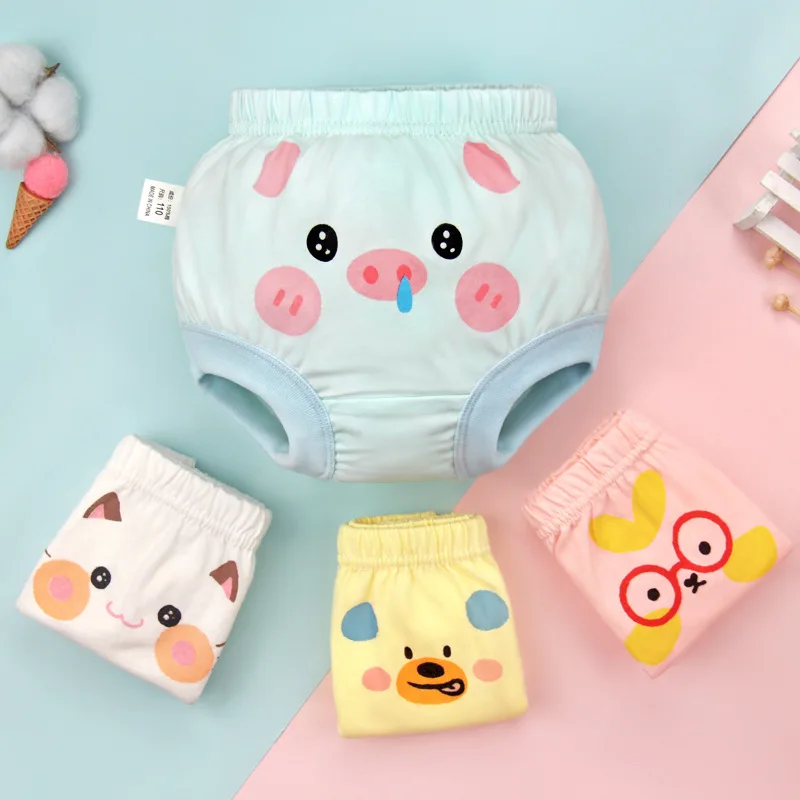 

Newborn Training Diapers Summer Children's Shorts Solid Color Baby Washable Underwear Boy Pants Reusable Nappies Infant Panties