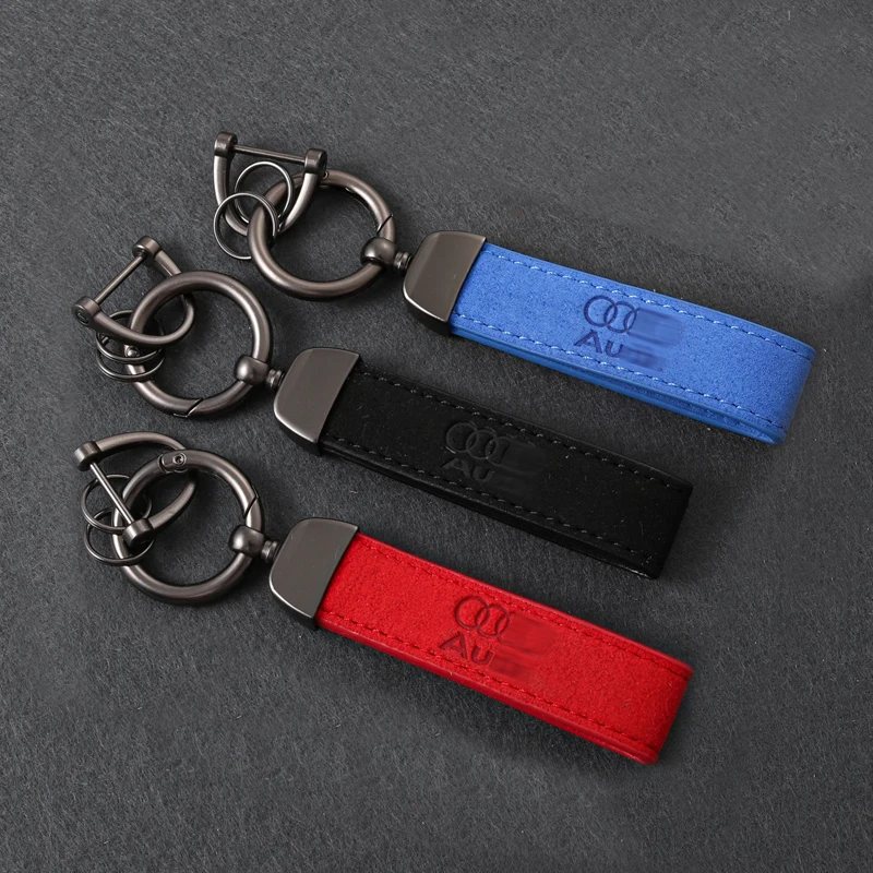 

Car Emblem Badge Genuine Leather Key Chain Ring for Audi A1 A3 A4 A5 A6 A8 TT Q2 Q3 Q5 Q7 Q8 Keychain Keyring Keyfob Car Styling