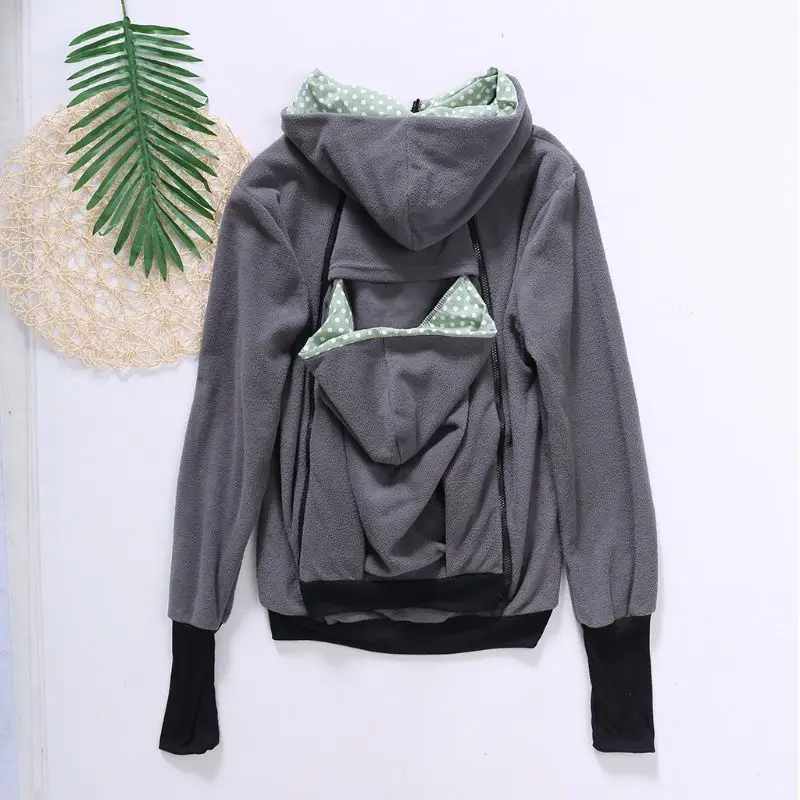 

Hands Free Parenting Child Woman Kangaroo Hoodies with Baby Carrier Winter Pregnant Sweatshirts with Parent Child