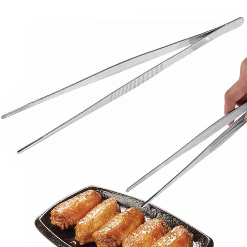 

1pcs Barbecue Tongs Food Tongs Food Clip Stainless Steel Tweezers Kitchen Gadgets