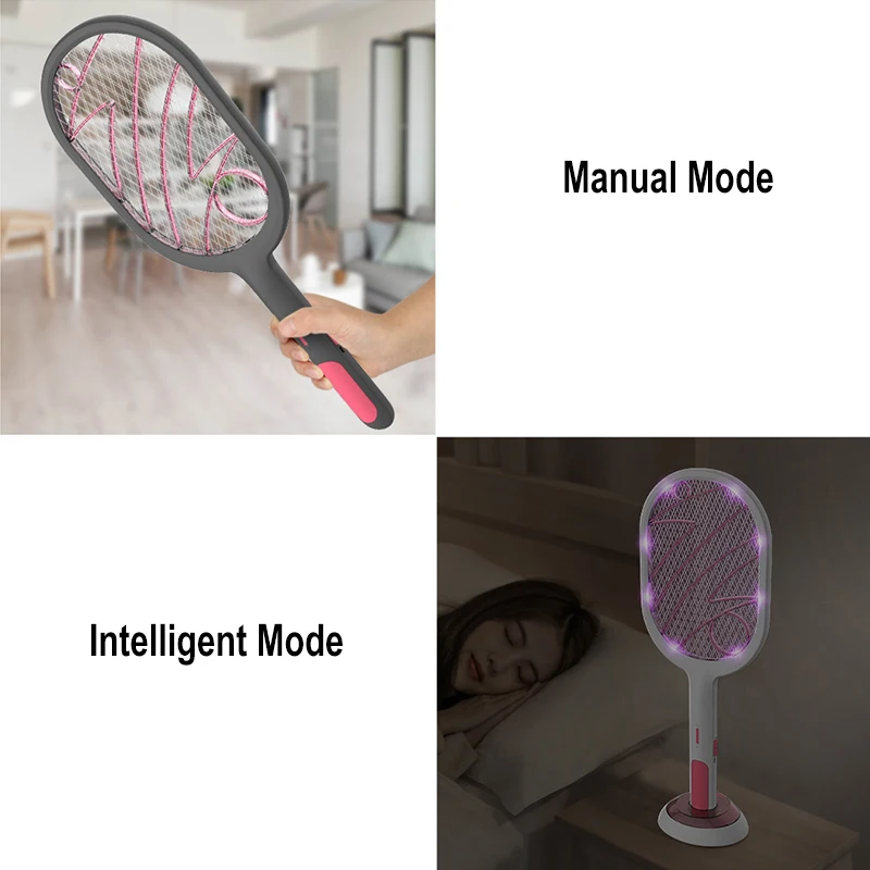 

3000V 1200mAh Electric Insect Racket Swatter Zapper USB Rechargeable Mosquito Swatter Kill Fly Bug Zapper Killer Trap Light