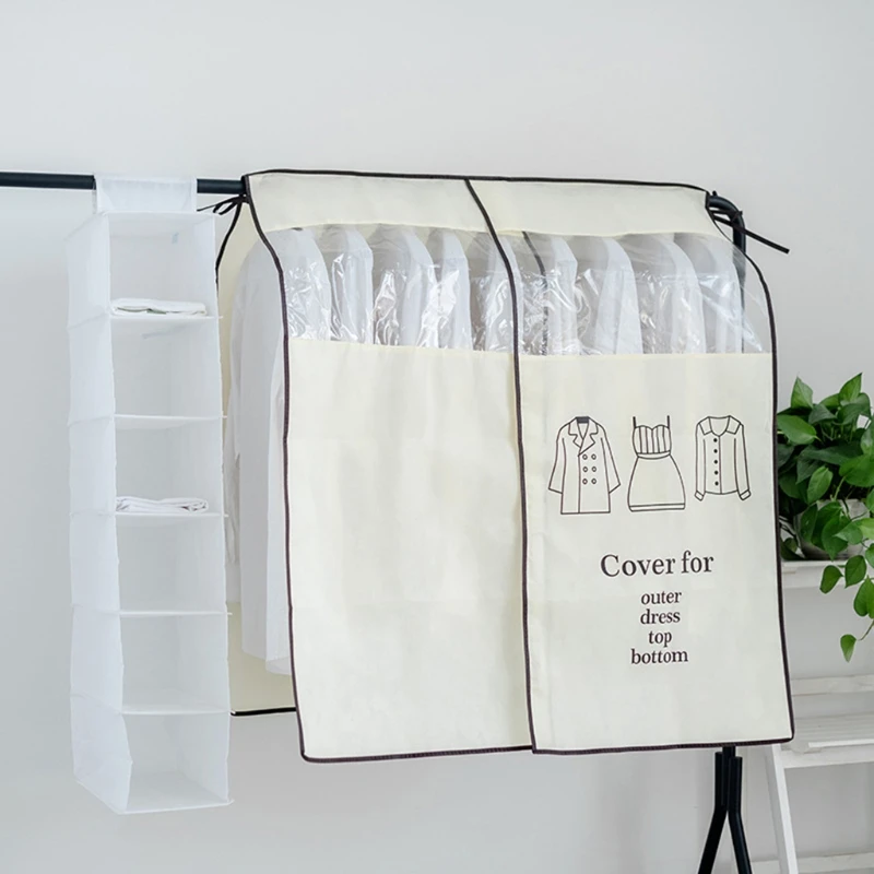 

Clothes Hanging Dust Cover Suit Coat Storage Bag Case Protector Closet Wardrobe Dress Clothing Organizer
