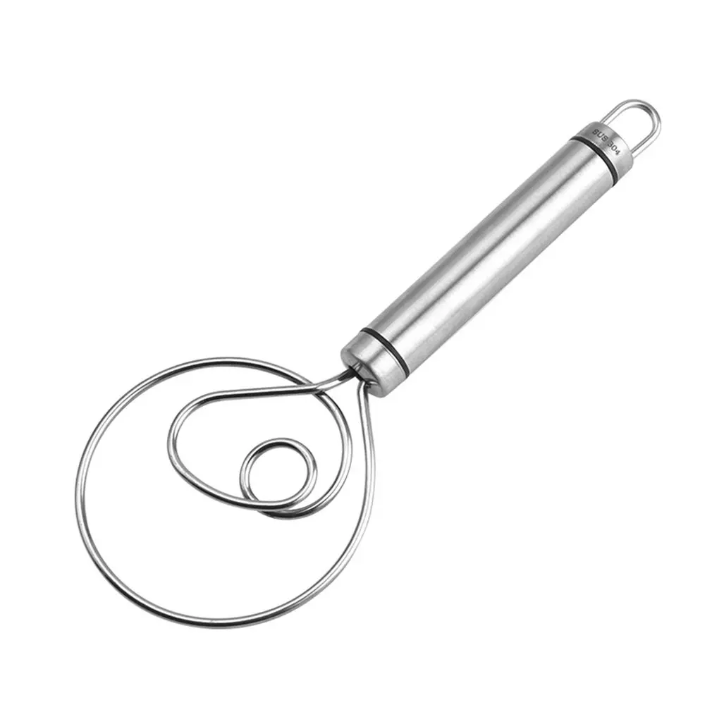 

Manual Stainless Steel Blender Stirrer Dutch Dough Whisk Danish Dough Whisk Portable Household Kitchen Tool