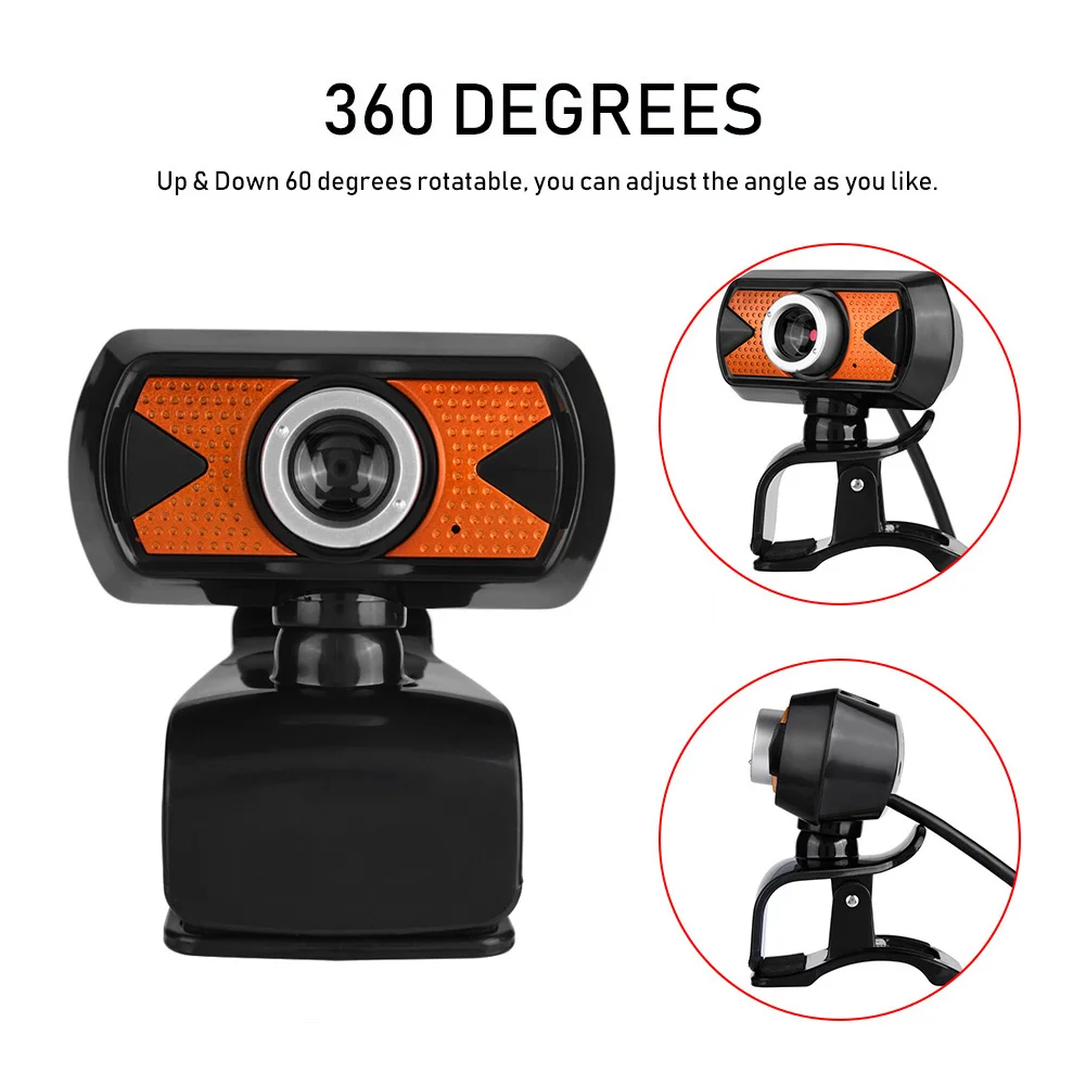 

480/720/1080P USB Camera Video Recording Built-In Mic Webcam for Laptops PC