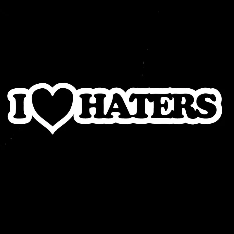 

Volkrays Creative Car Sticker I Love Haters Cute Car Graphics Stickers Accessories Classic Car Styling Decals Vinyl,15cm*3cm