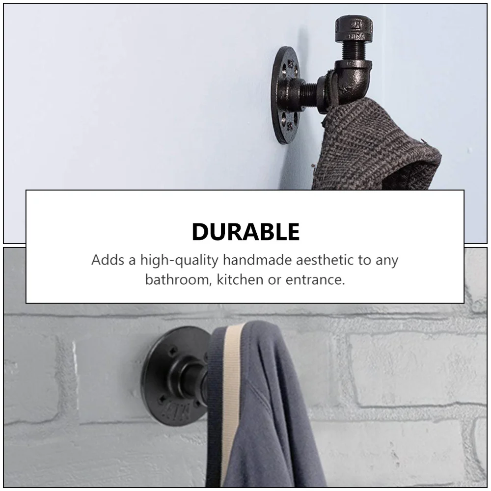 

2pcs Wall Hanger Clothing Hook Wall Hanging Rack Durable Wall Hanger (Black)