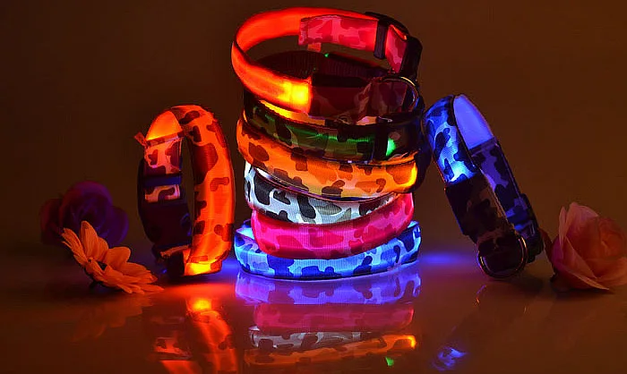 

Камуфляжный блестящий ошейник для домашних животных, светящийся ошейник для собак, ошейник для кошек, ошейник для домашних животных с узлом