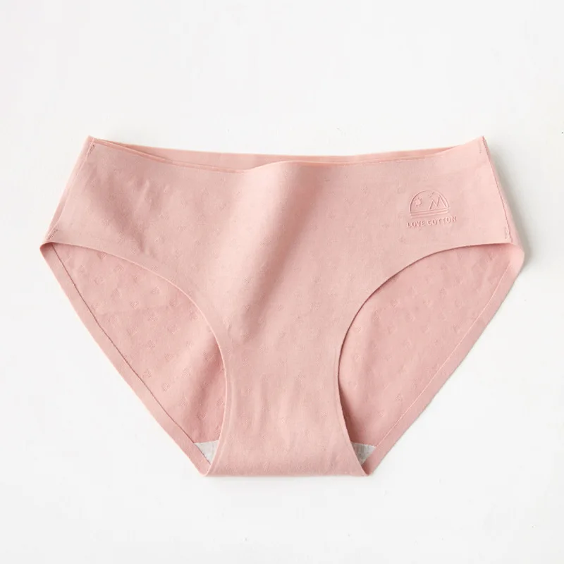 Женские хлопковые бесшовные трусики Roseheart зеленые и серые цельные со средней