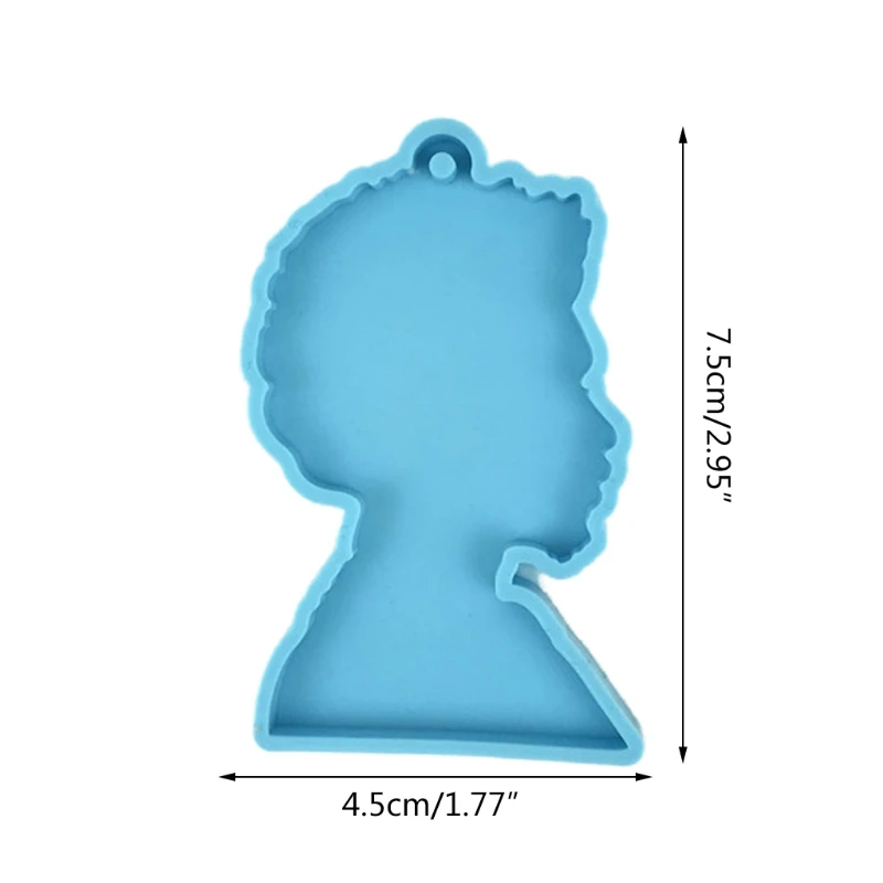 

Super Glossy Women Head Epoxy Resin Mold Keychain Casting Silicone Mould DIY Crafts Jewelry Pendant Making Tools