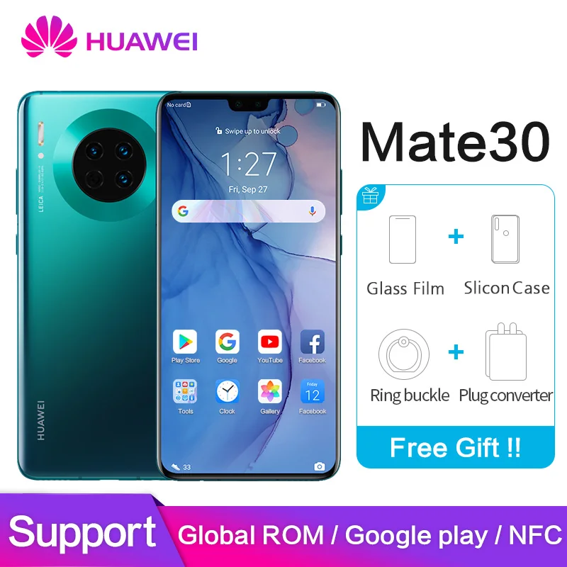 Huawei mate 30 Global rom NFC Google Play 8GB 128GB 40MP мобильный телефон Kirin 990 6 62 &quotFHD 2340X1080 40W
