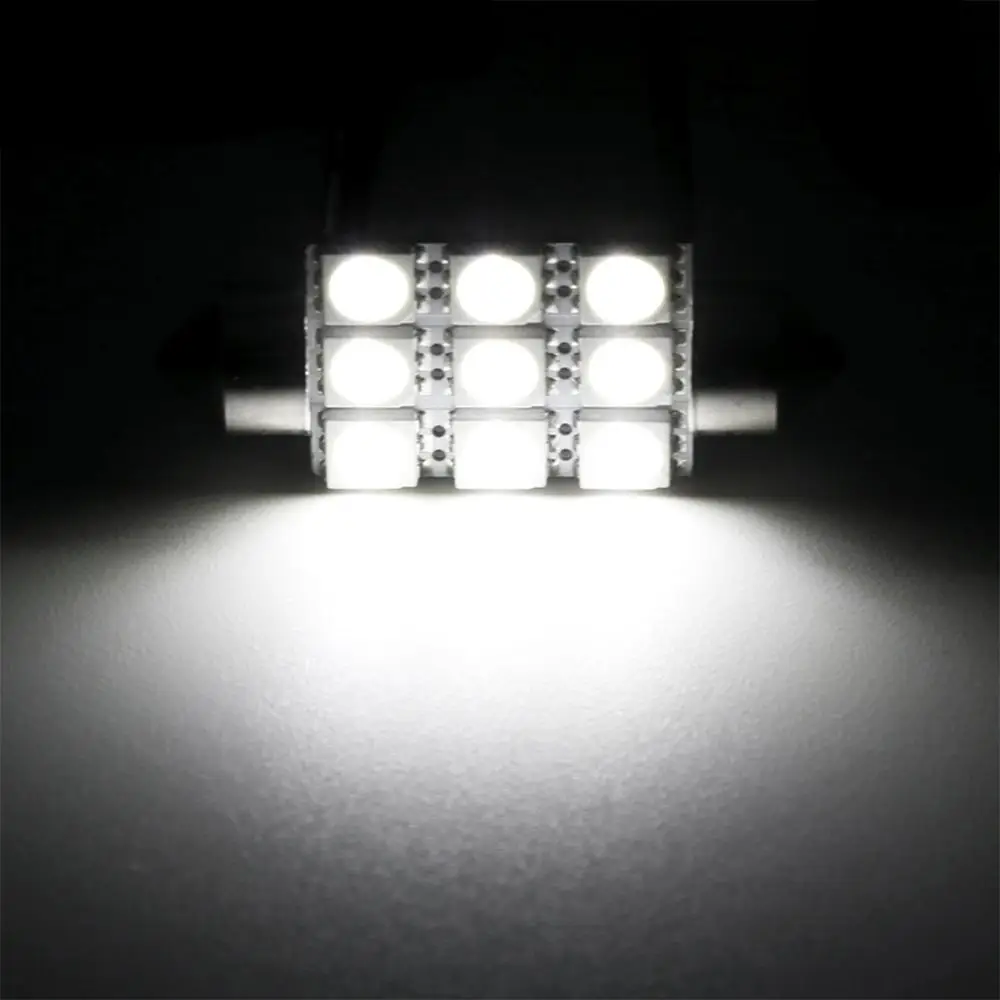 

YOLU 10 Pcs double tip 5050-9SMD Automotive LED headlight reading light 31/36/39/41mm dome lamp