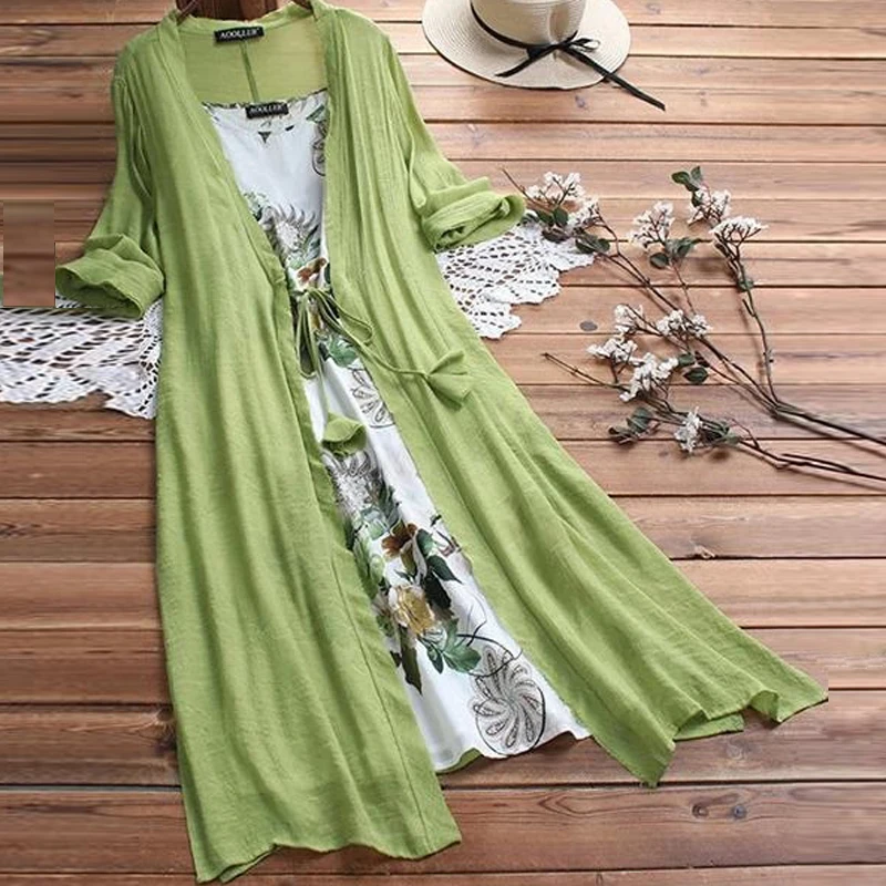 Lipswag 5XL Women Autumn Two Piece Set Long Sleeve Party Dress Casual O Neck Polka Dot Sundress Elegant Plus Size Female Dresses