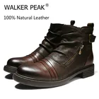 Мужские зимние ботинки челси из 100% натуральной кожи, оригинальные дизайнерские водонепроницаемые ботильоны с ремешком