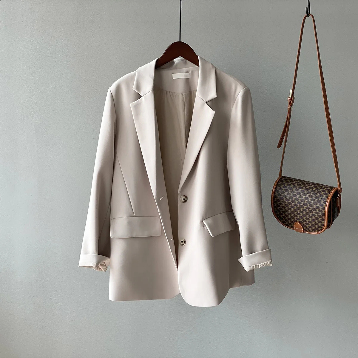 

COZOK Casual Suit Coat Women's 2021 Spring New Korean Loose Small Shoulder Padded Suit Top 7973
