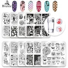 Biutee 10 шт. трафареты для ногтей пластины для стемпинга 6*6 см  с рисунками живатных и цветов + стемпинг штамп для ногтей+скребок