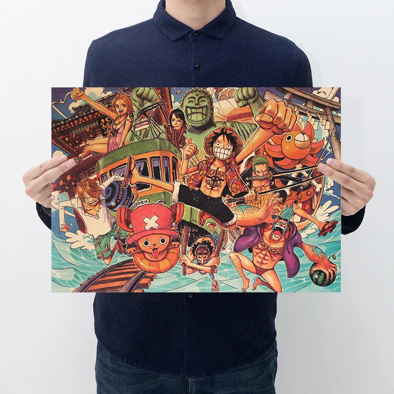 Украшение для дома цельный Декор Картина Луффи ретро крафт бумага постер Бар