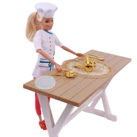 doll house tableware for dolls doll clothes chef uniform kitchen utensils plate food for babies dolls girls toy gifts