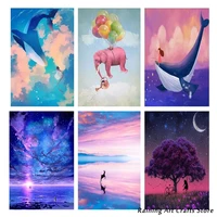 5d diy diamond painting cartoon whale elephant embroidery full round square drill cross stitch animal mosaic pictures home decor