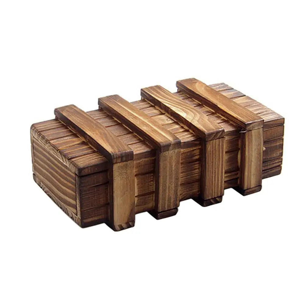 

Magic Compartment Wooden Puzzle Box With Secret Drawer Brain Teaser Funny Baby Kids Educational Puzzles Toy for Children