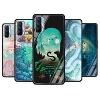 anime totoro ghibli art tempered glass cover for realme 7 7i xt c3 6 5 pro for oppo a9 2020 a52 find x2 lite phone case
