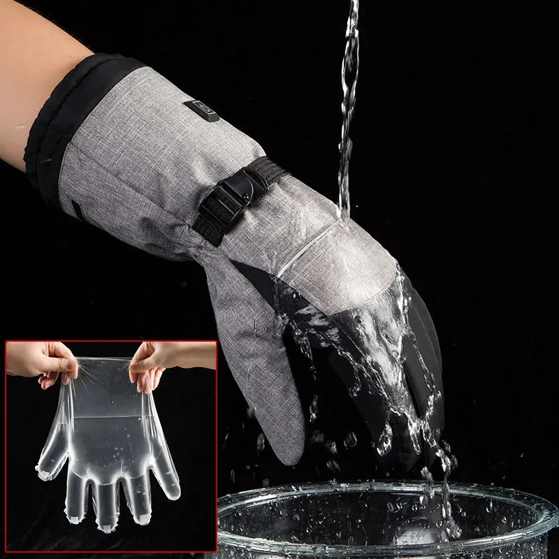 

Winter Ski Gloves Men Women Motorcycle Gloves Waterproof Heated Rechargeable Battery Powered Motorbike Racing Riding Gloves