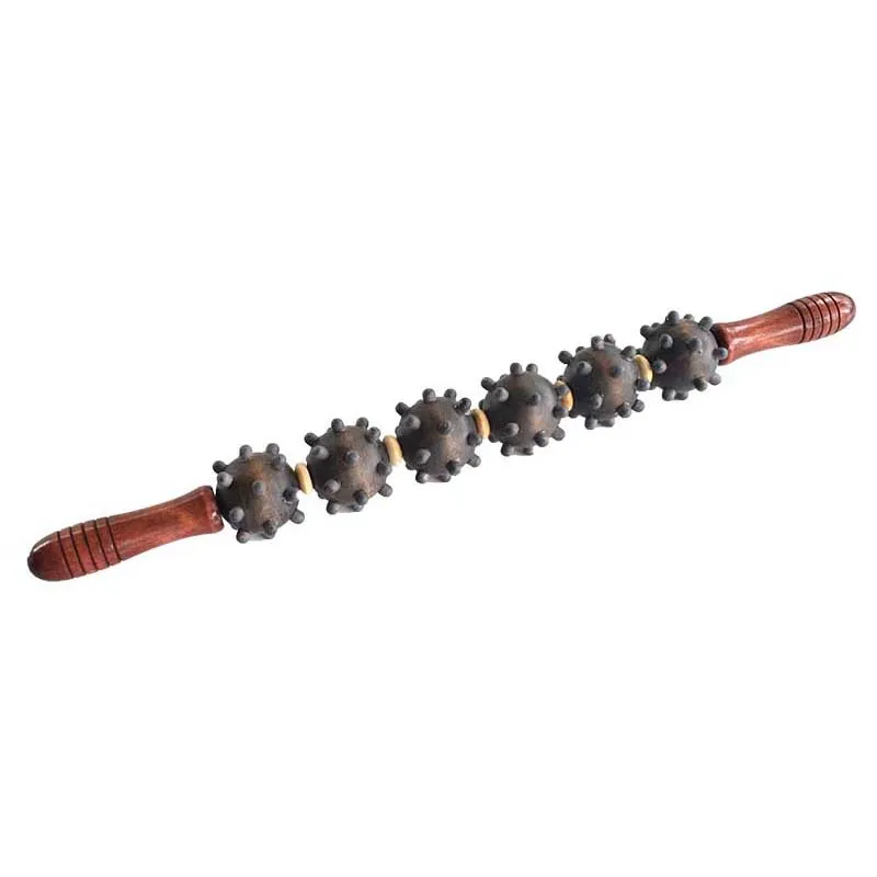 Деревянный роликовый массажер для спины и ног массажный молоток из массива