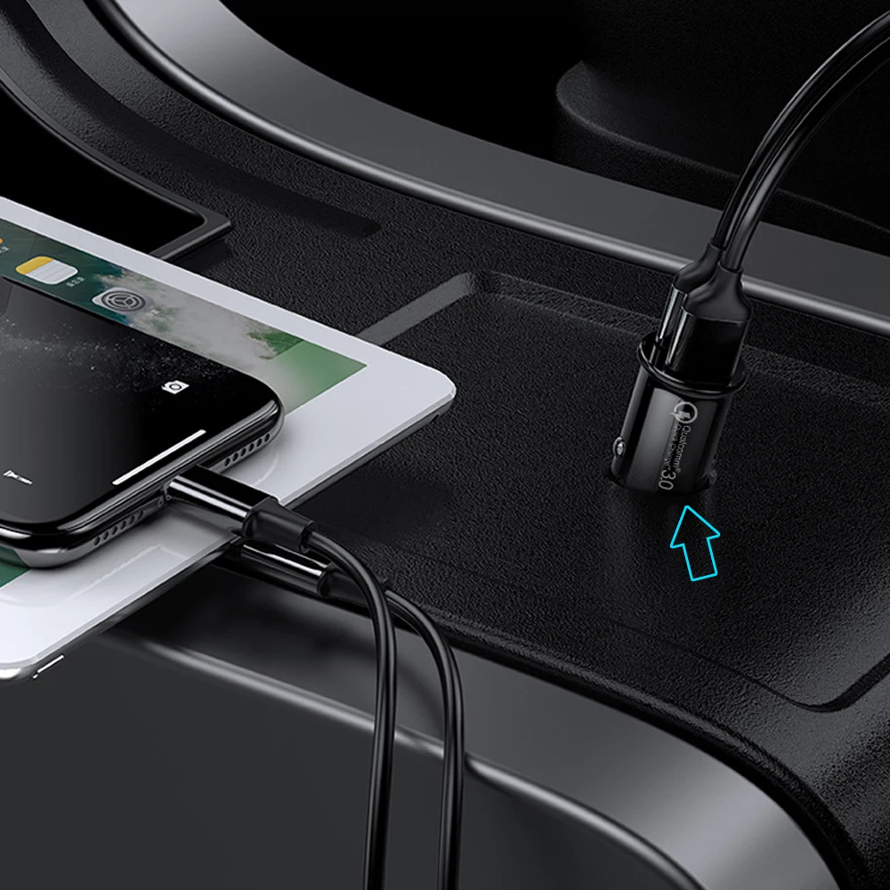 Автомобильное зарядное устройство с двумя портами USB Type-C и поддержкой быстрой