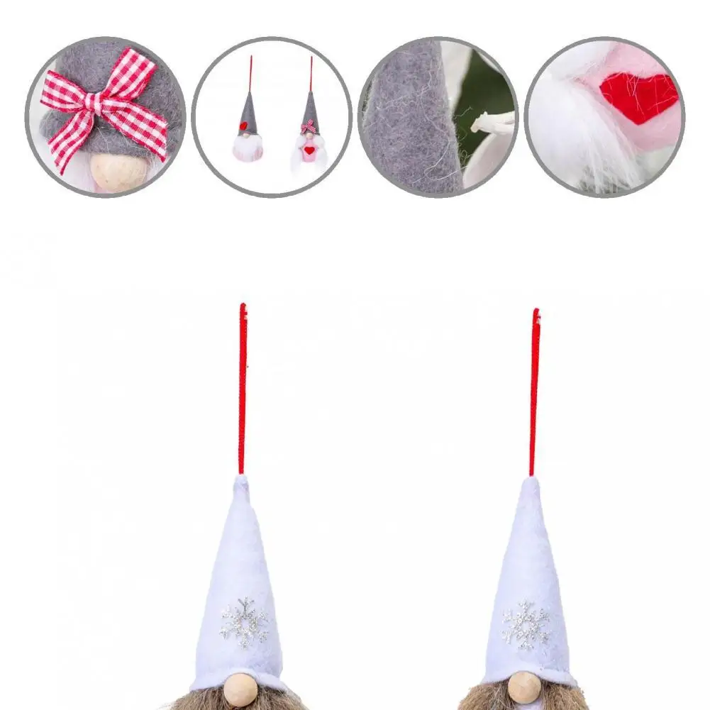 

DIY 2Pcs Lovely Festival Ambience Xmas Tree Ornament Fabric Christmas Pendant Crushing Resistance Party Supplies