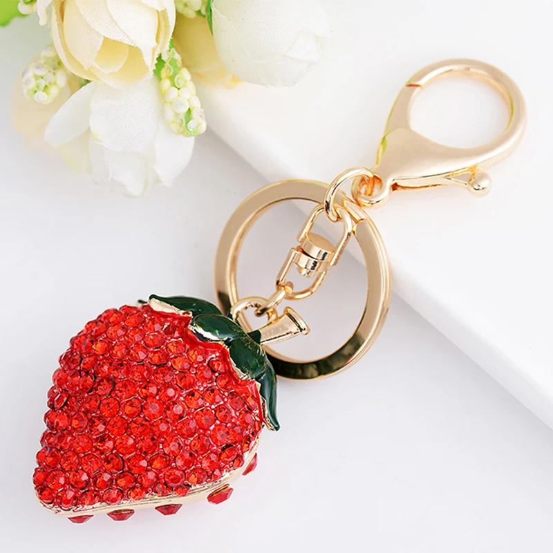 

Red Stylish Metal Creativity Strawberry Car Keychain