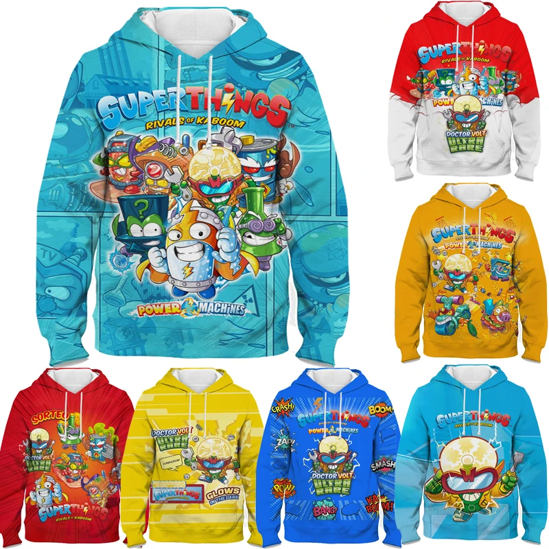 

Spring Autumn Kids Superthings Power Machines 3D Hoodies Children Cartoon Pullovers Boys Girls Super Zings 7 Sweatshirt Sudadera