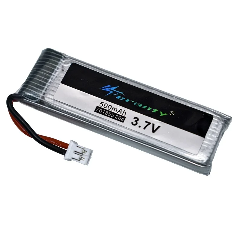 Original Teranty LiPo Battery 1S 3.7V 500mAh Rechargeable with PH2.0 Plug+Charger for Indoor Racing Drone Toy 701855 | Игрушки и хобби